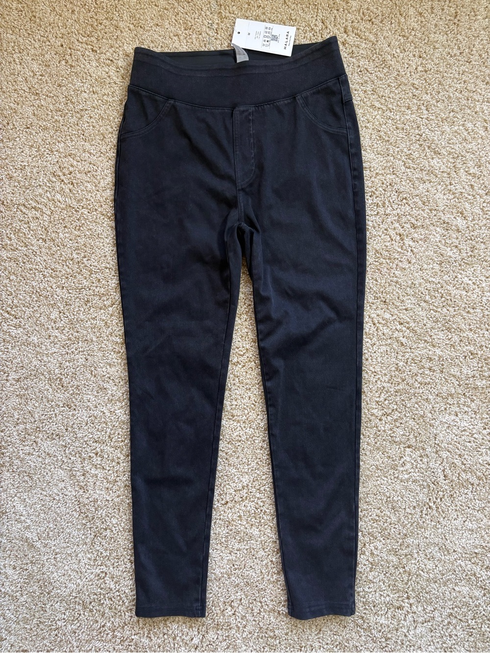Halara High Waisted Stretch Denim Jeggings Pants Black Womens Size Medium M